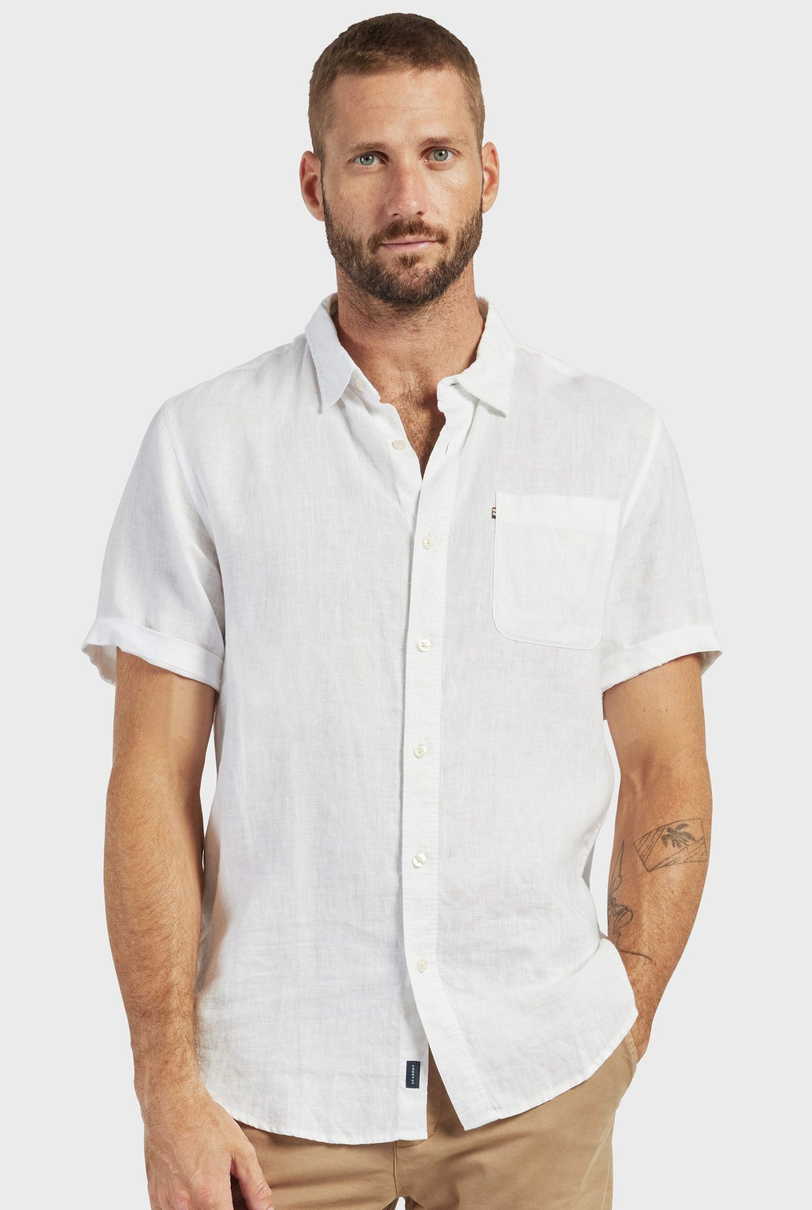 HAMPTONLINENSSSHIRT-WHITE-B.jpg Hampton Linen S/S Shirt - Image 1