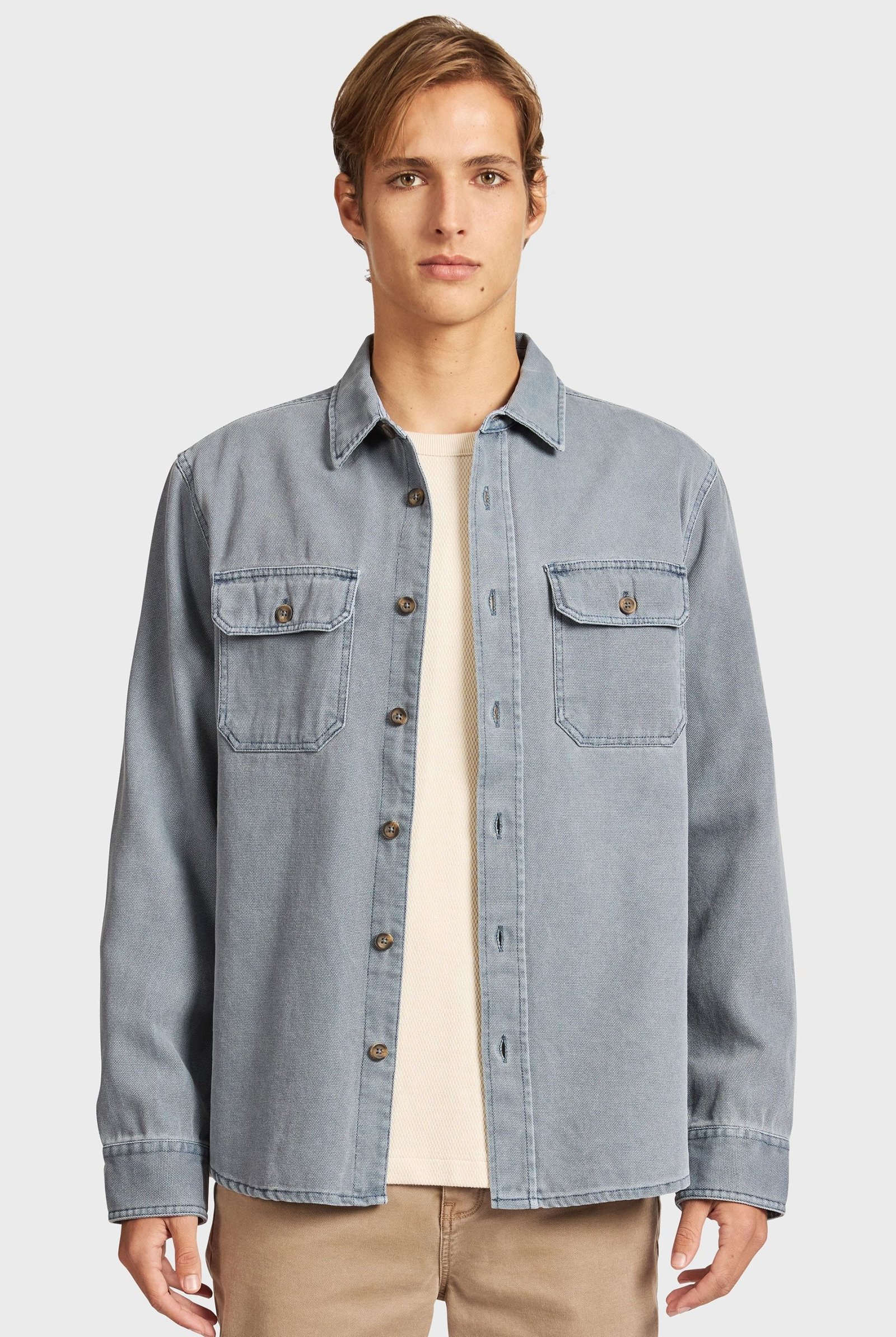 HENRYHEAVYOVERSHIRT-SPACEBLUE-B.jpg Henry Overshirt - Image 1