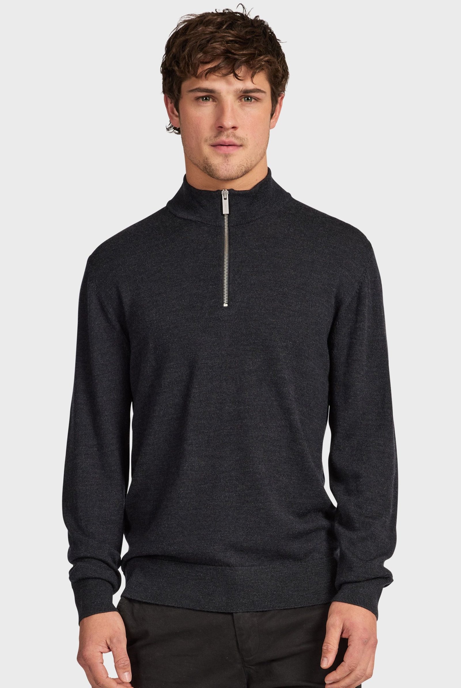 MERINOQUARTERZIP-BLACKMARLE-B.jpg Academy Merino 1/4 Zip - Image 1